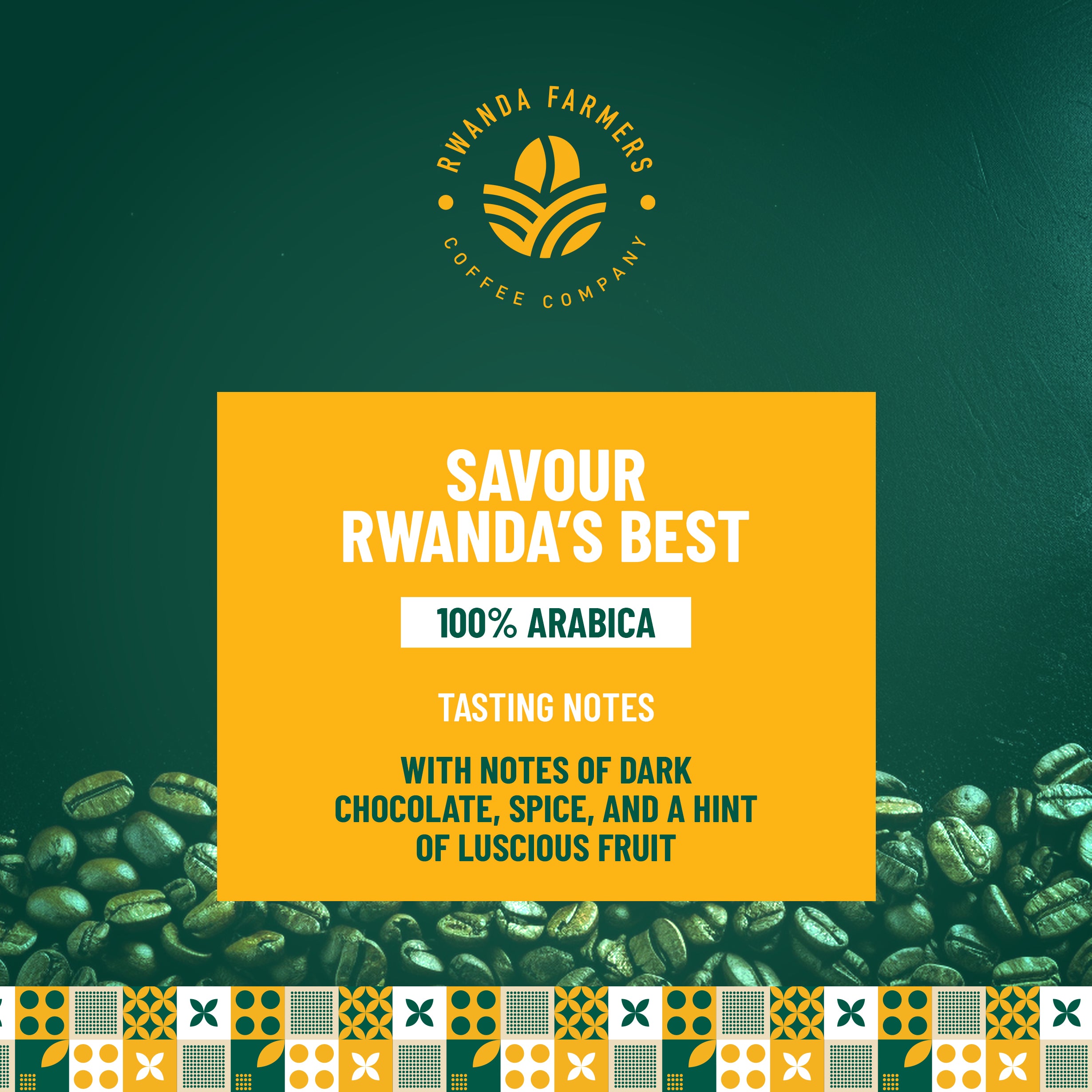 Rwanda Farmers Coffee 500g (1.1 Lb) Dark Roast Ground Coffee