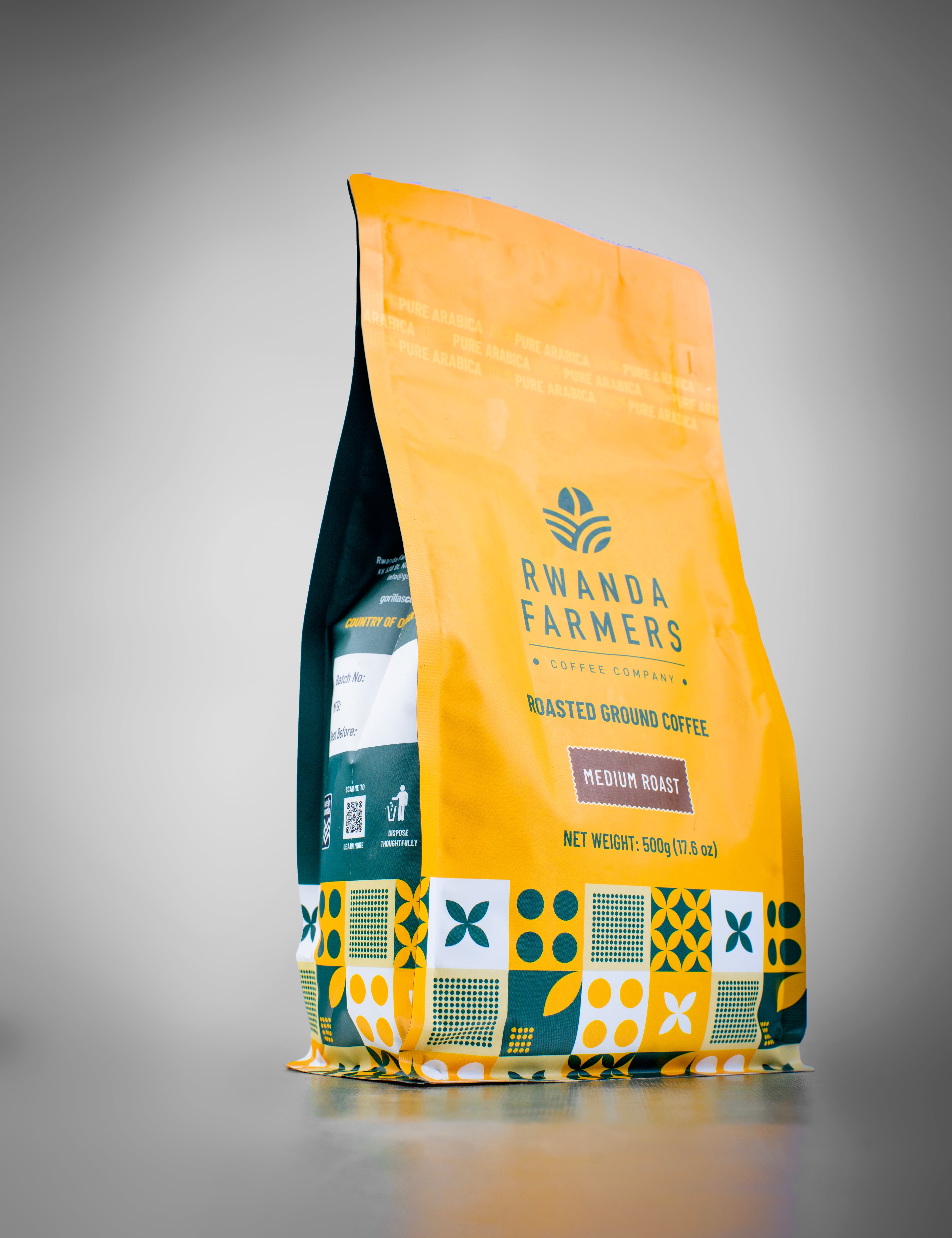 Rwanda Farmers Coffee 500g (1.1 Lb) Medium Ground Coffee